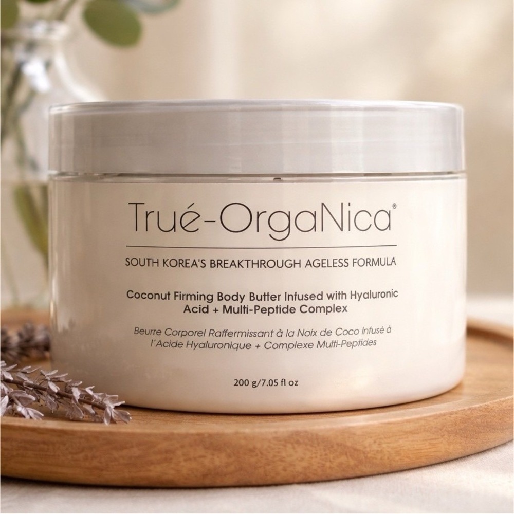 Trué-Organica Coconut Firming Body Butter 7oz Hyaluronic Acid Peptides NEW